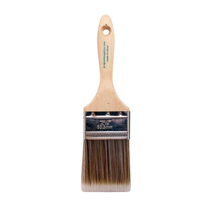 Pro-Grade 12PK 2.5 inch Flat Brush Premium Wall/Trim House Paint Brush Set Great for Professional Painter and Home Owners Painting Brushes for Cabinet Decks Fences Interior Exterior & Commercial Paintbrush. - Image 3
